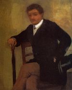 Seated Young Man in a Jacket with an Umbrella 1868